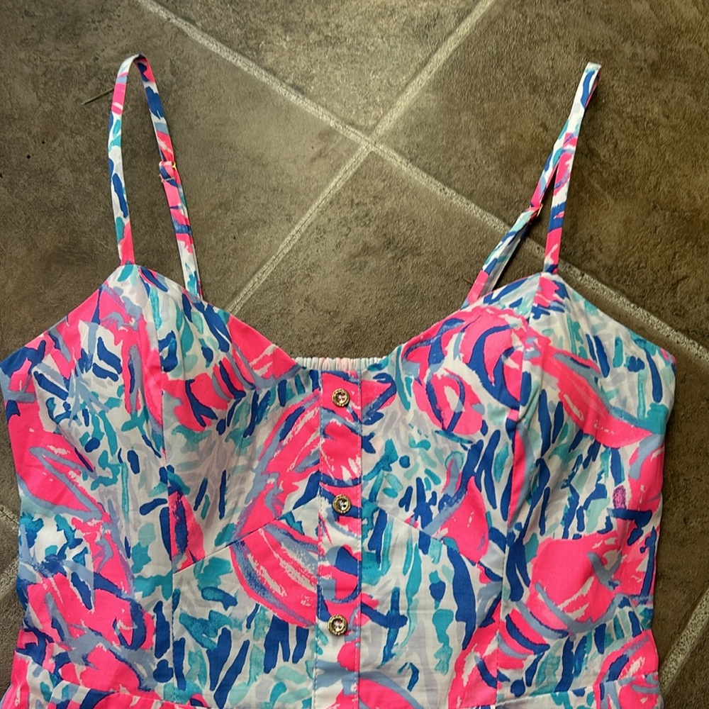 Lilly Pulitzer Vibrant Pink and Blue Midi Dress - Picture 3 of 6